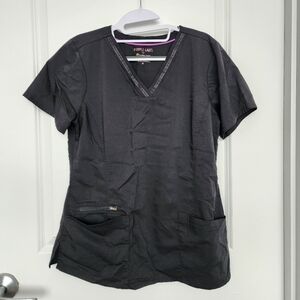 Purple Label by Healing Hands Black Scrub Top